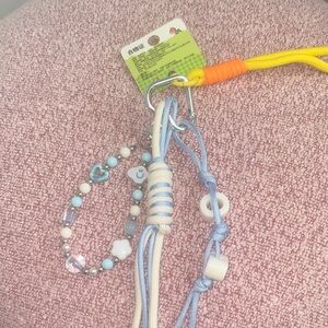 Blue bag charm keychain Set